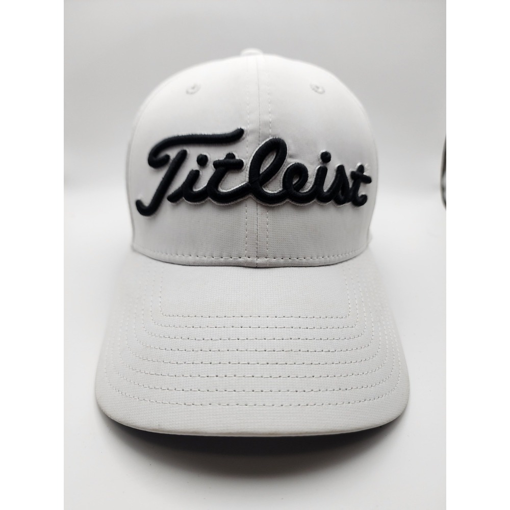 Titleist Tour Elite Pro V1 FJ Embroidered Golf Hat White Black Logo Adjustable